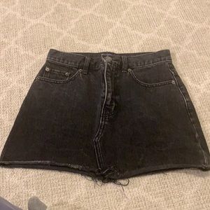 TNA dark wash mini denim skirt. Size 2. Very short